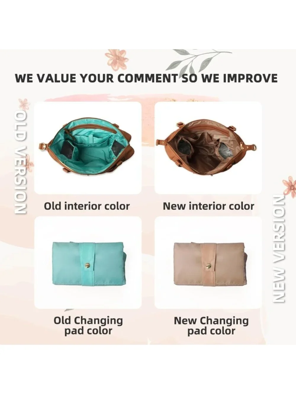 Stylish Convertible Leather Diaper Bag Tote & Backpack - Versatile Baby Bag